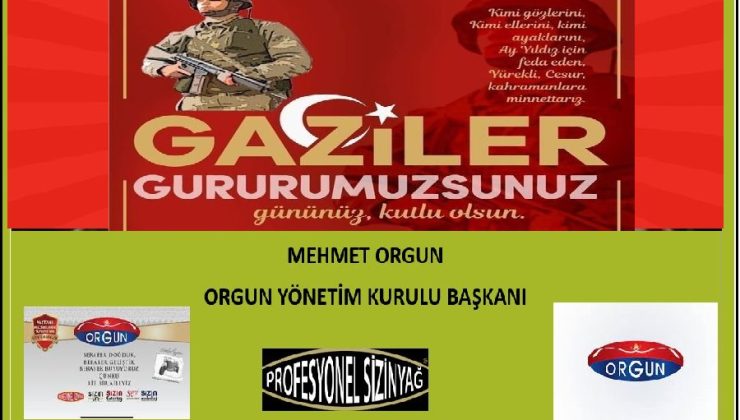 ÖZYARMERSİN POSTASI GAZETESİ WEB SAYFASINDA  YAYINLANAN  19 EYLÜL GAZİLER GÜNÜ  MESAJI;