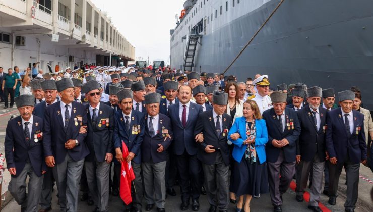 KIBRIS BARIŞ HAREKATI’NIN 50. YILDÖNÜMÜNDE TÜRKİYE’NİN ÇEŞİTLİ İLLERİNDEN GELEN 90 MUHARİP KIBRIS GAZİSİ MERSİN LİMANINDAN K.K.T.C.‘YE UĞURLANDI 18.07.2024